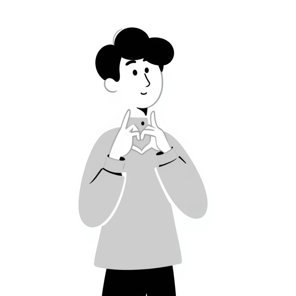 korean finger heart gesture emoji