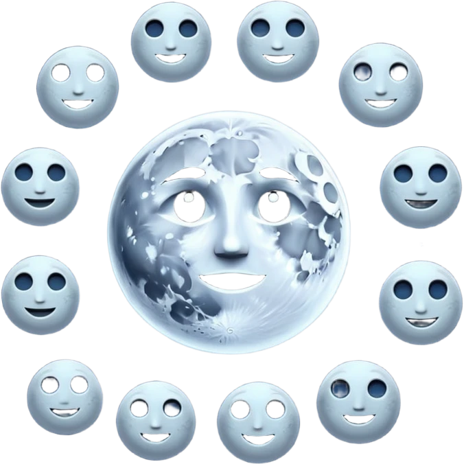 Moon Phases in a single picture  emoji