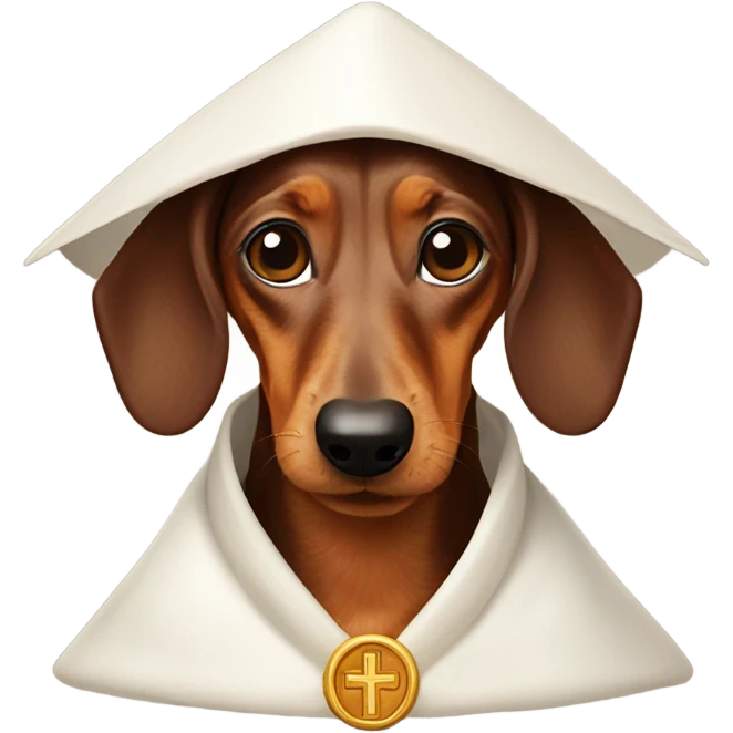 Dachshund in a pope outfit emoji