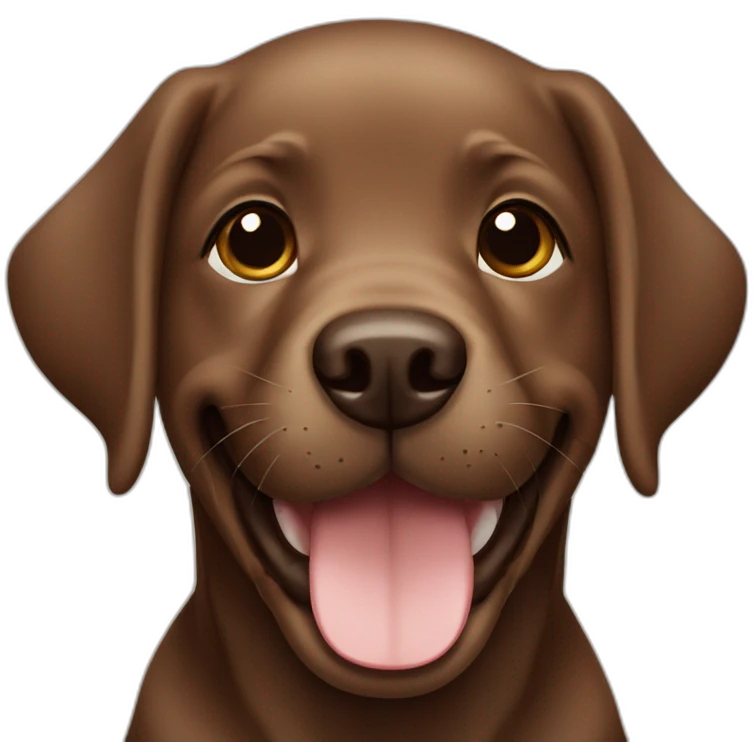 Happy brown Labrador puppy emoji