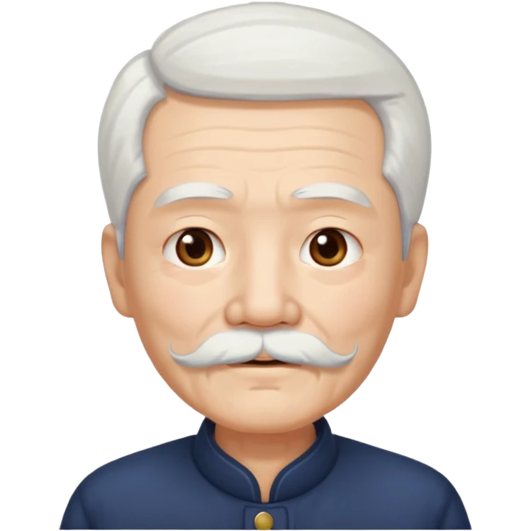 chinese old man with white hair and white mustache emoji