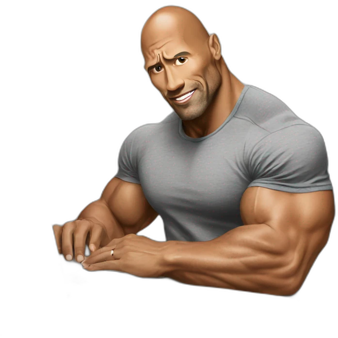 The rock working on laptop  emoji