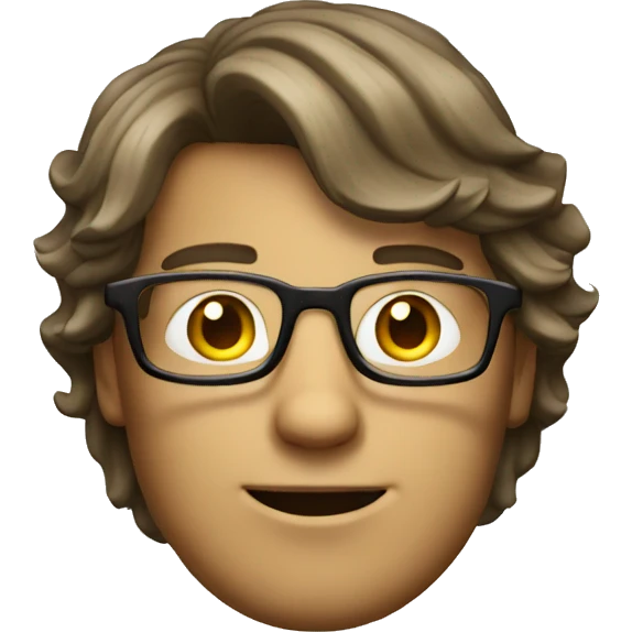 geek guy with glasses with side trimmed hair   emoji