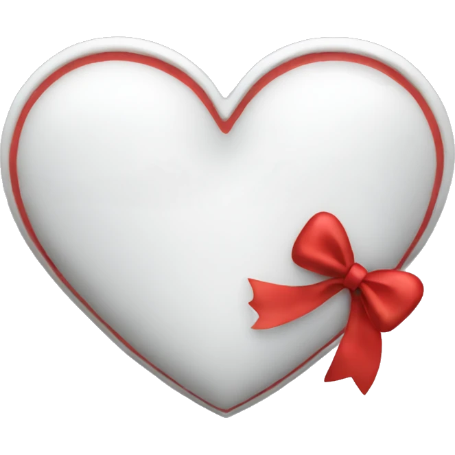 White heart with red bow emoji