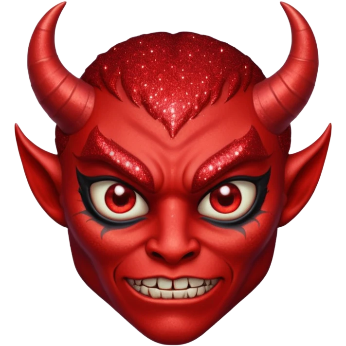 red glitter demon emoji
