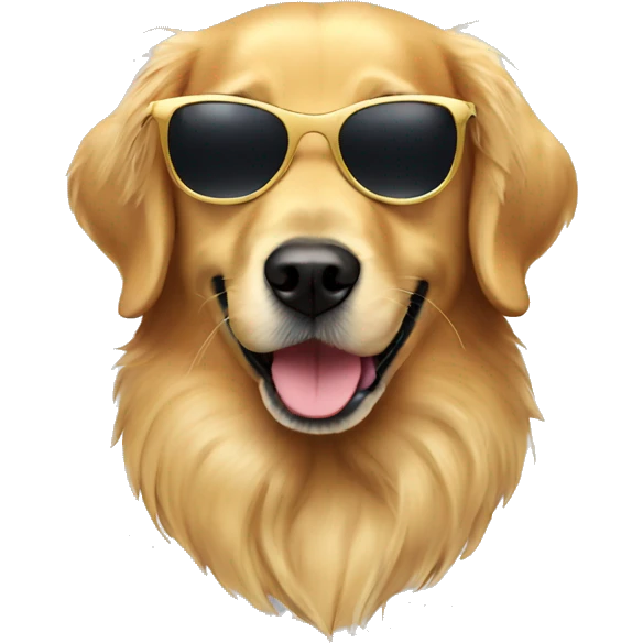 Golden retriever with sunglasses emoji