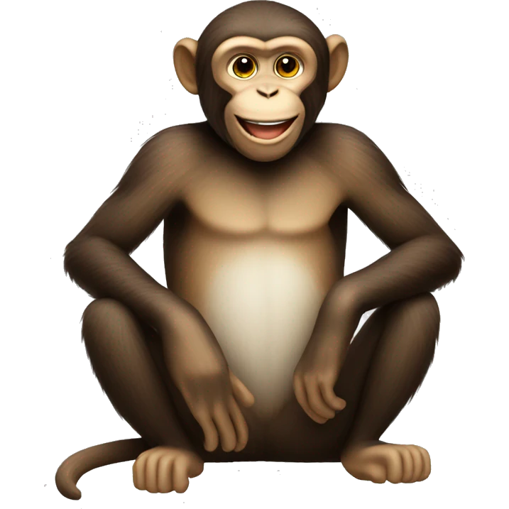 sitting happy monkey emoji