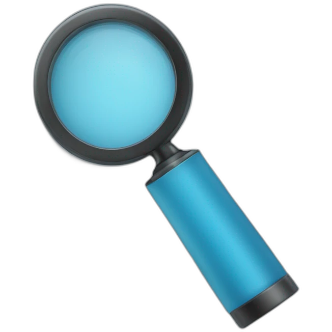 Magnifier blue with letter W emoji