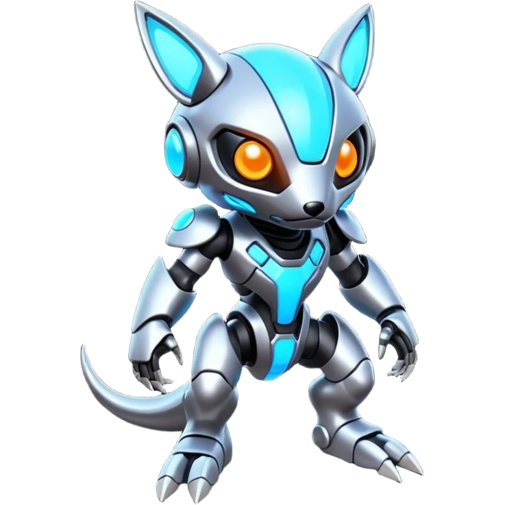  Glowing futuristic cyber-Protogen-Fakémon-Vernid-creature emoji