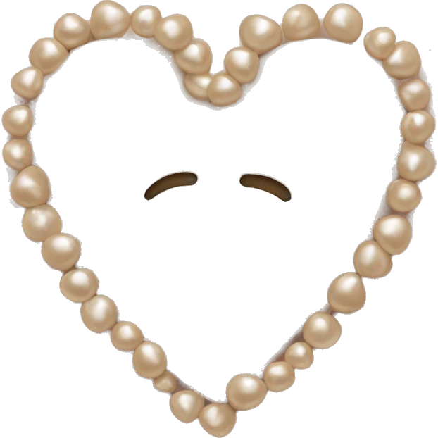 beige heart and pearls emoji