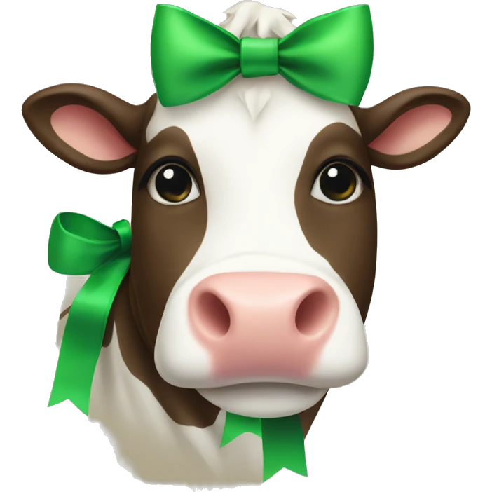 Cow with green bow emoji