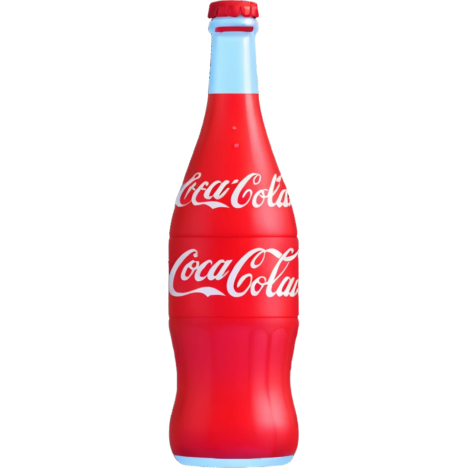 glass bottle of Coca Cola with fizzy bubbles emoji