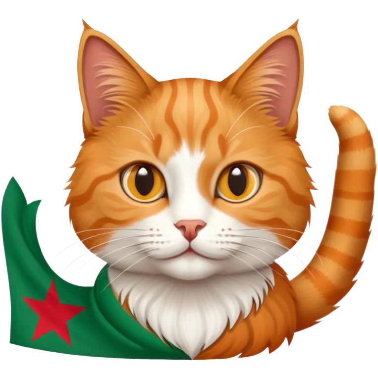 Cat with algerian flag  emoji