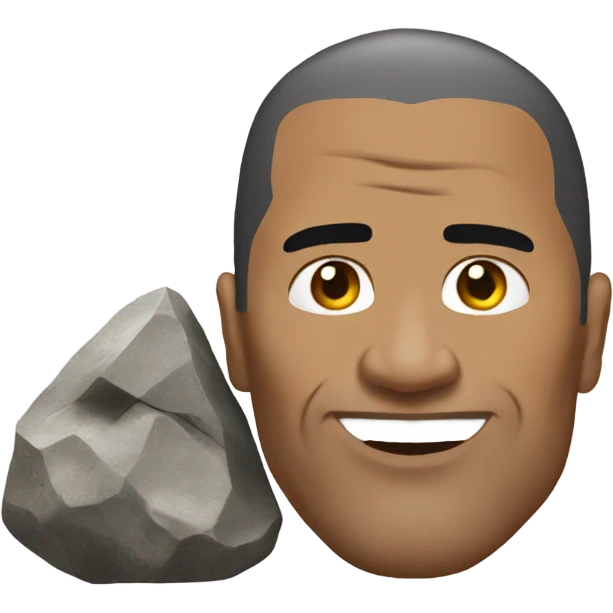 The rock with a head of a rock  emoji