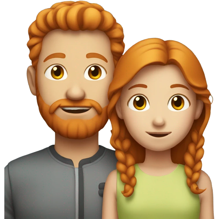 Ginger haired girl and dad emoji
