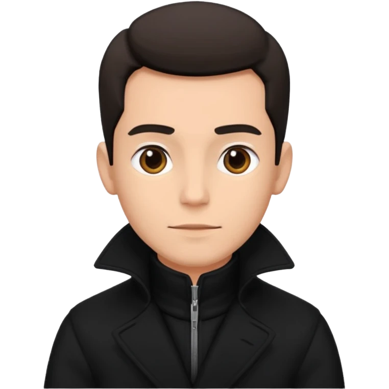 Man in black coat, sitting emoji