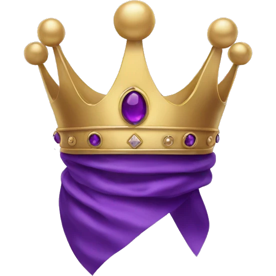 crown with purple silk emoji