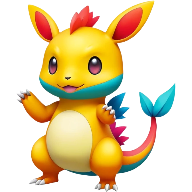 Colorful Colors Vibrant Colors Flying Fakémon-Pokémon-Creature Full Body emoji