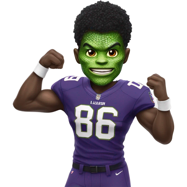 Lamar Jackson a a lizard  emoji