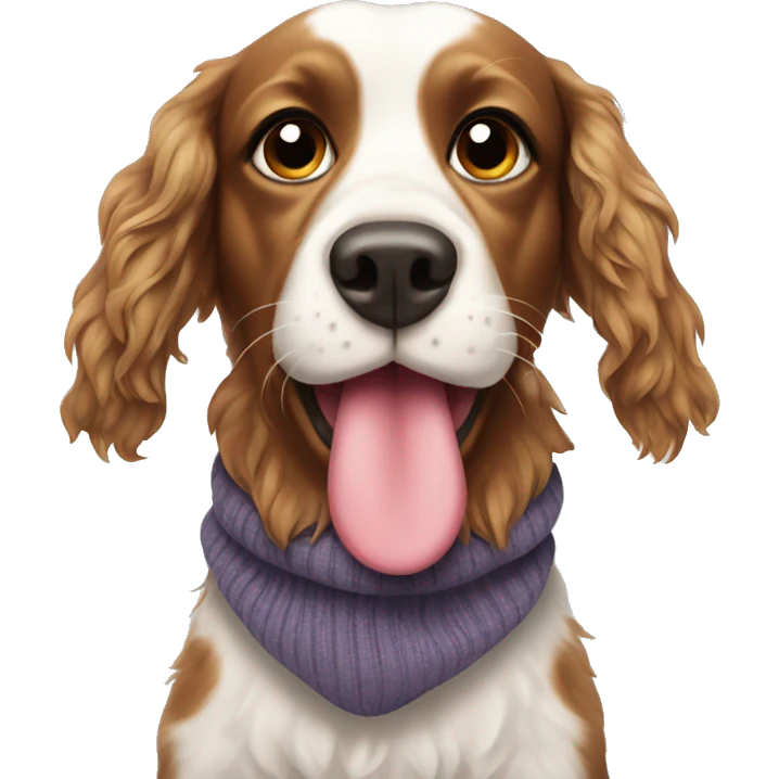 Spaniel with a sock in its mouth emoji