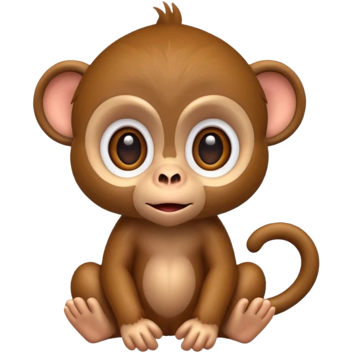exotic monkey character, tropical vibe, cute expression, 3D cartoon, mobile game icon style, clean background, no text, no watermark
 emoji