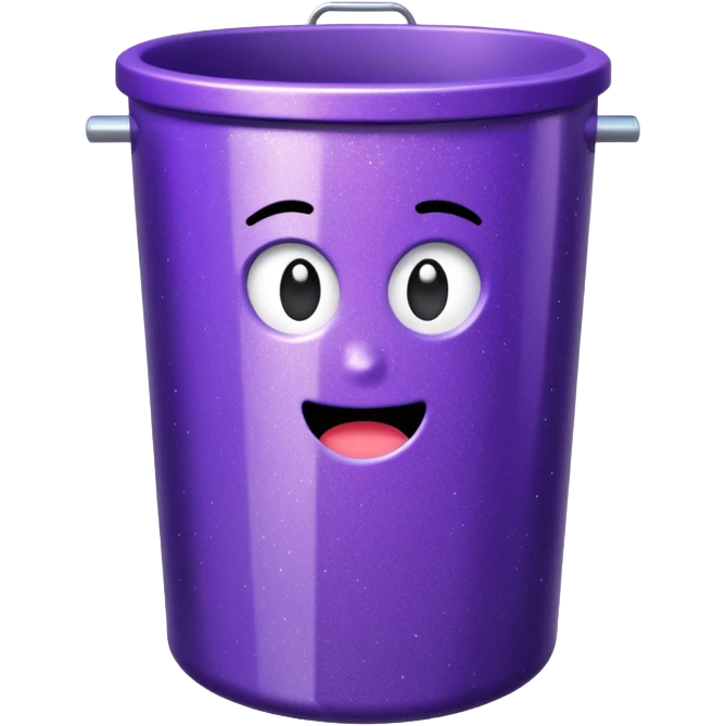 Glitter Purple and Cian rubbish bin emoji