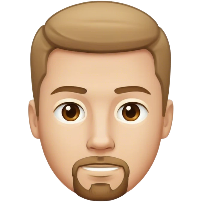 white male with straight cut short light brown hair with goatee emoji
