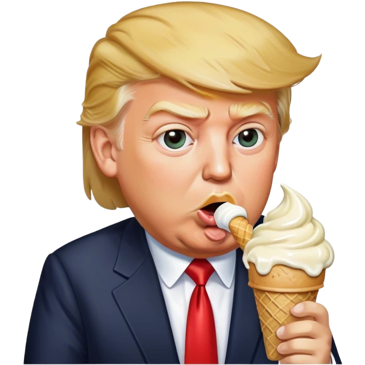 donald trump eating ice cream emoji