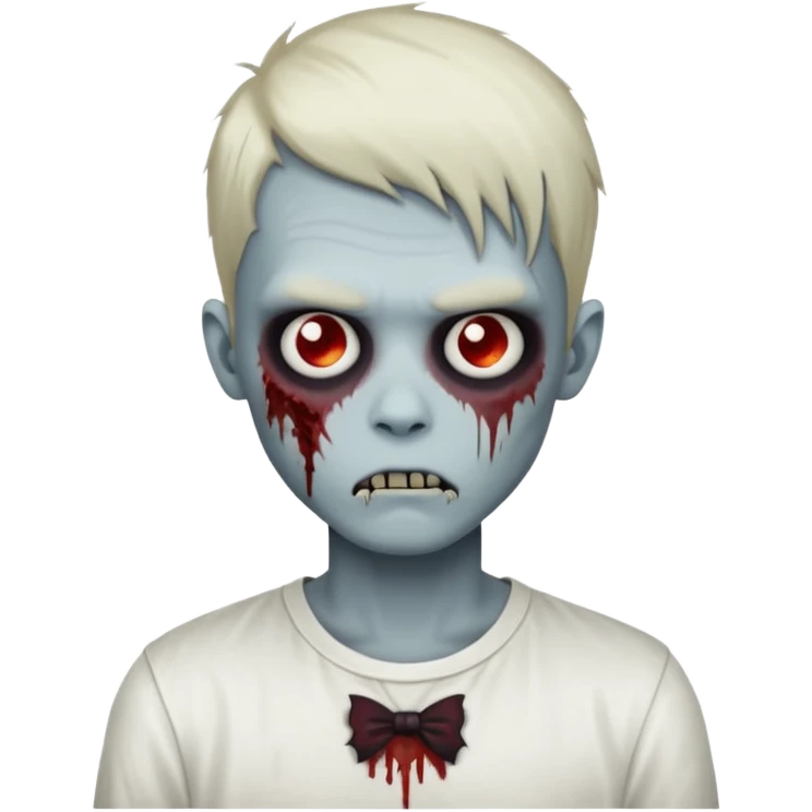 zombie boy with emo hair and white shirt emoji