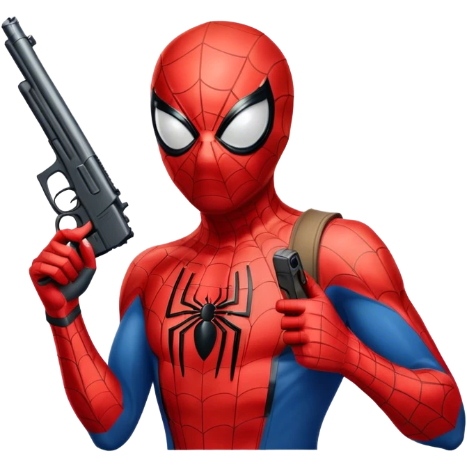 Spider-Man with gun emoji
