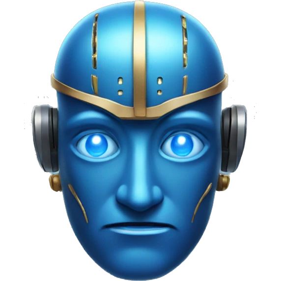 blue robot god head emoji