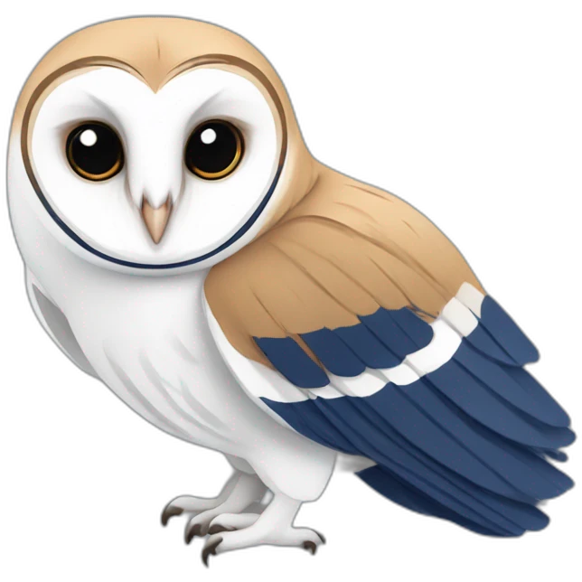 Barn Owl with dark blue and white stripes emoji
