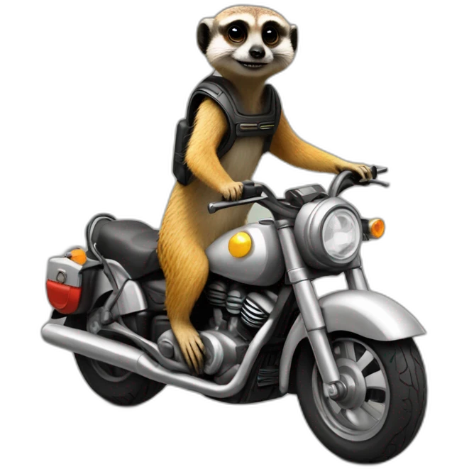 Meerkat animal on motorcycle with helmet emoji