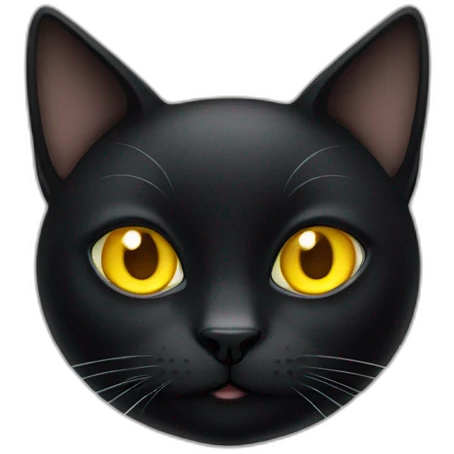 Black cat with the yellow eyes  emoji