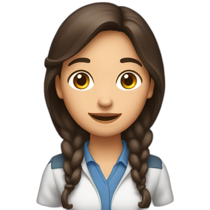 Une fille brune tenant un téléphone  emoji