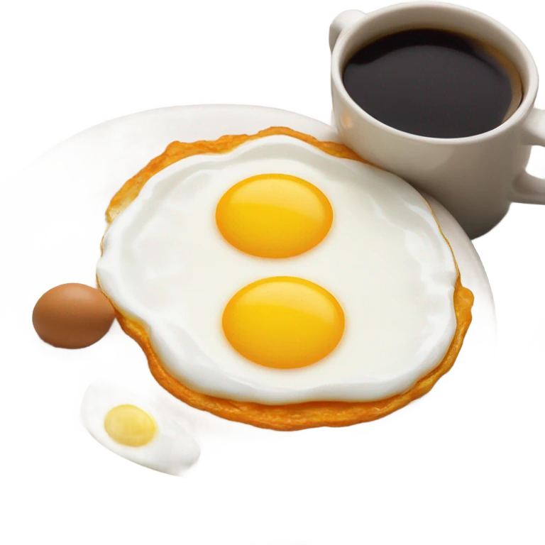 Coffee and eggs hugged emoji