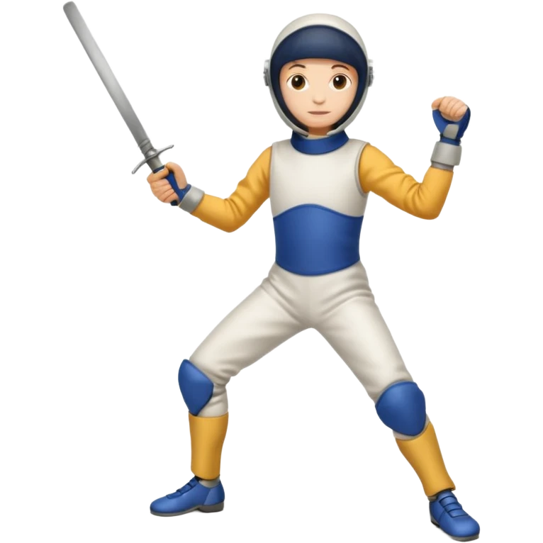 A person wearing fencing equipment with their entire body emoji