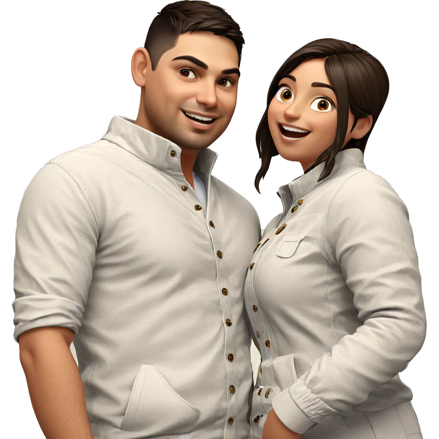 happy friends sharing a moment emoji