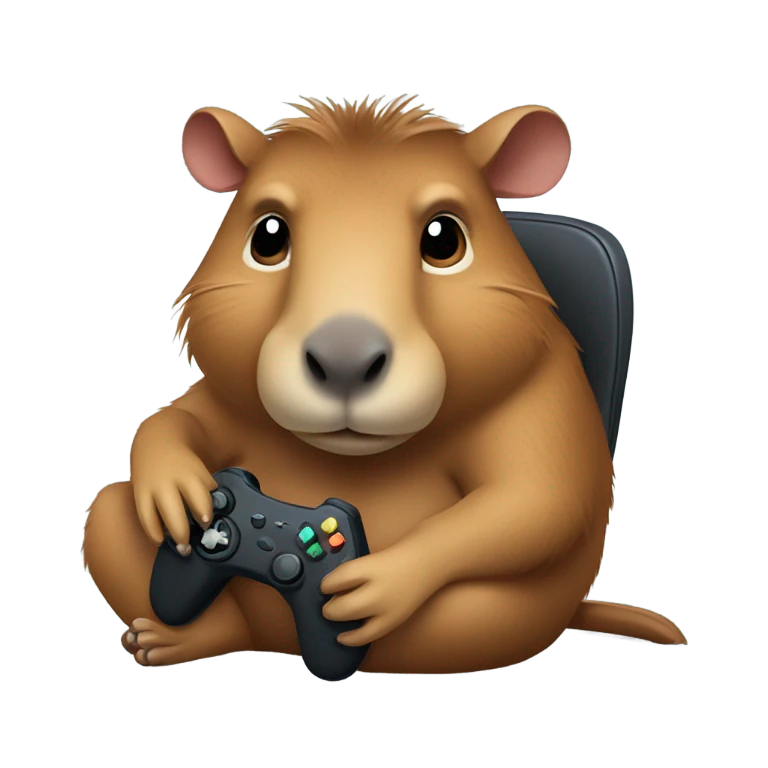 Capybara playing video games  emoji
