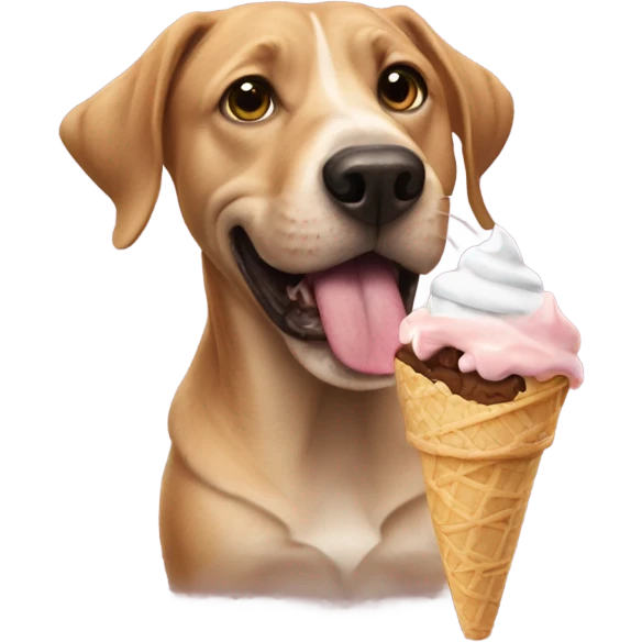 Dog eating ice cream emoji