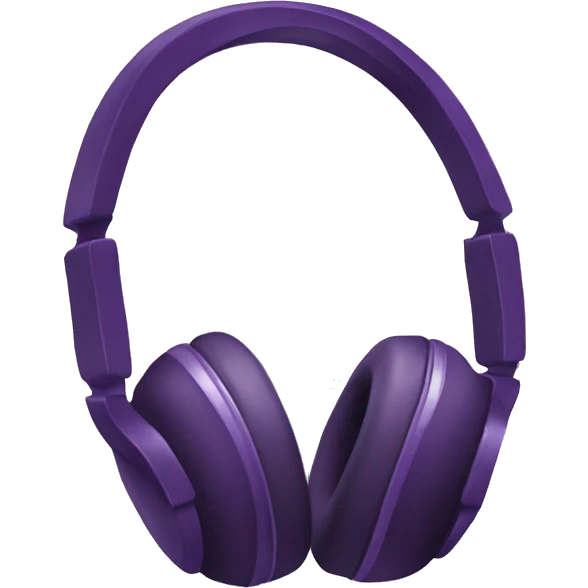 Dark plum purple headphones emoji