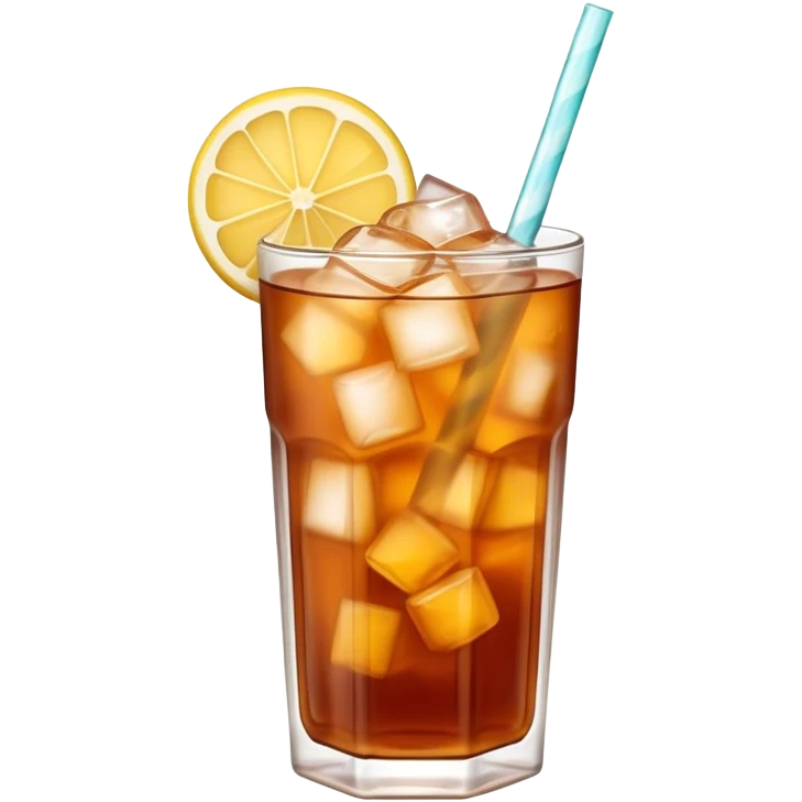 Cinematic Realistic Thai Ice Tea Drink Emoji, depicted as a chilled glass of sweet, creamy iced tea rendered with vivid textures and refreshing, dynamic lighting. emoji
