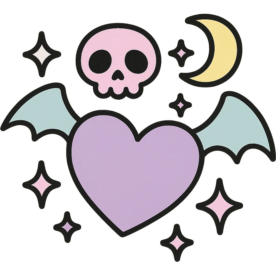pastel goth black object remove background emoji