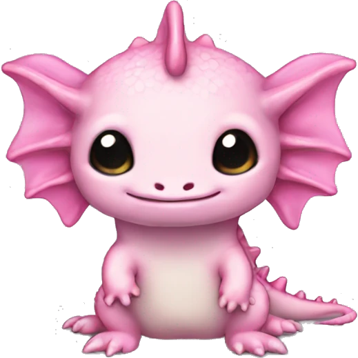 pink cute axolotl stitch chibi like Cginese dragon emoji