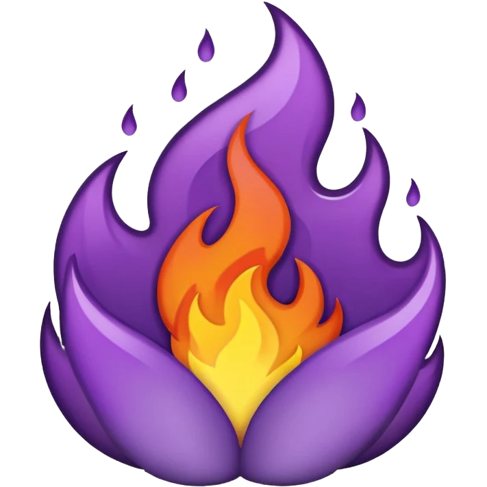plain purple no orange color fire emoji