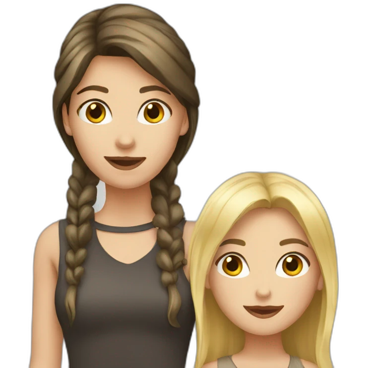 blond girl and brunette girl emoji