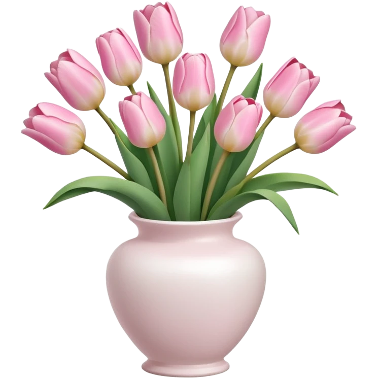 Light pink tulips in white vase emoji