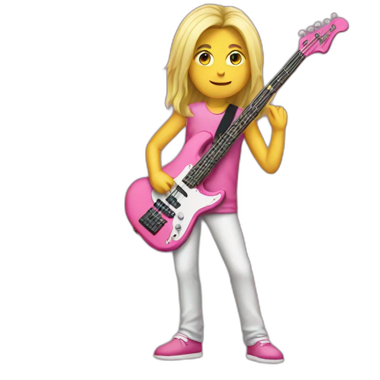 long-blond-bassguitar-player-pink-clothes-pink emoji