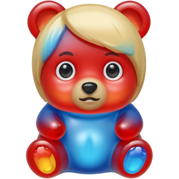 gummy bear with eyes and blond hair emoji