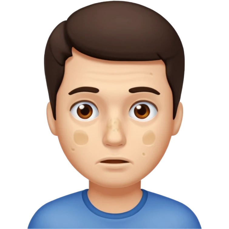 brunette man with lots of acne emoji